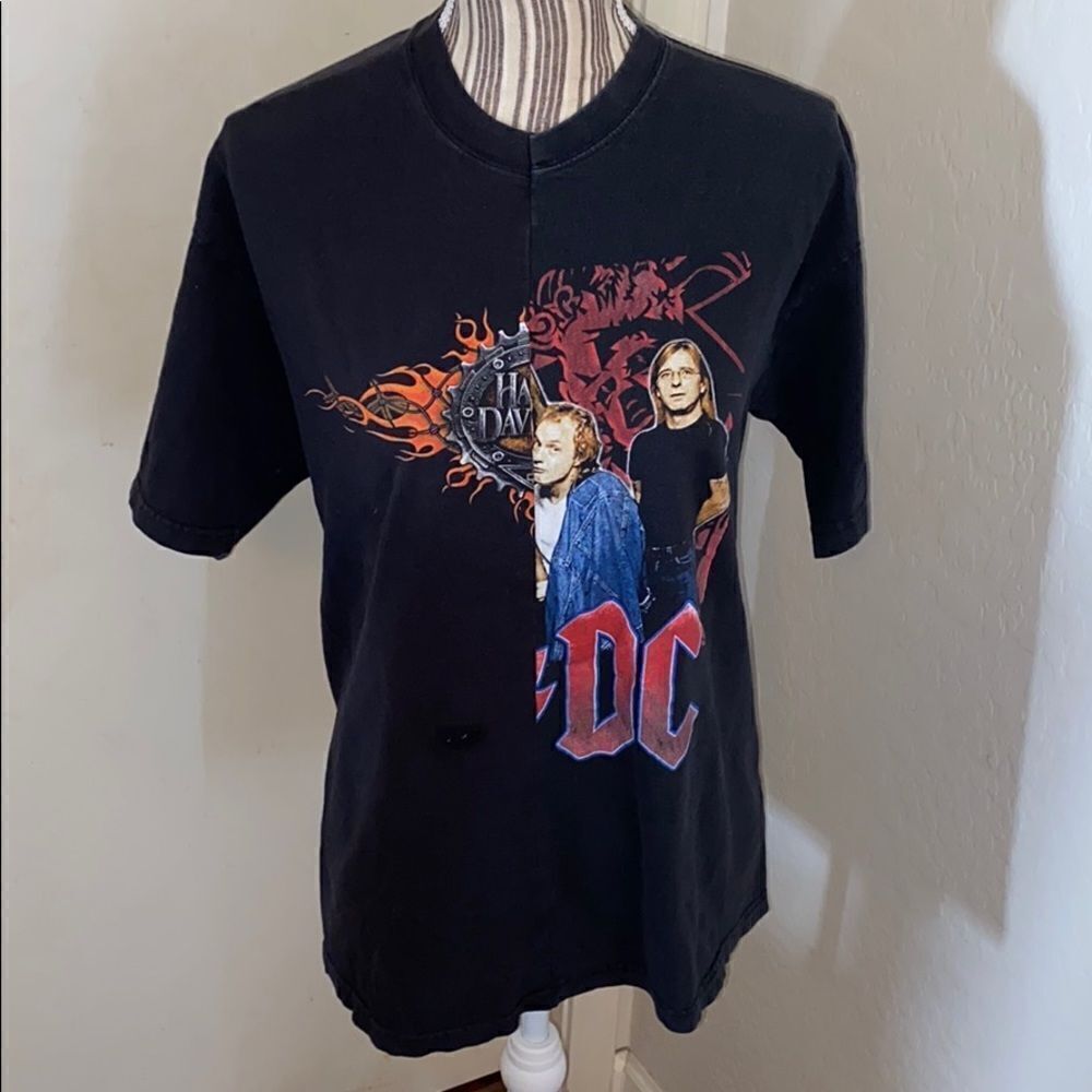 American Vintage Brand Harley Davidson x AC/DC Graphic Shirt
